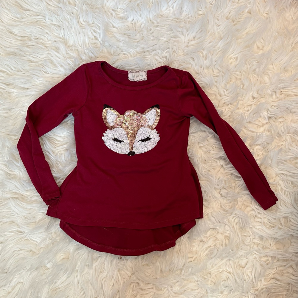 Between Fox Sequin Peplum Top Size 5 Girls